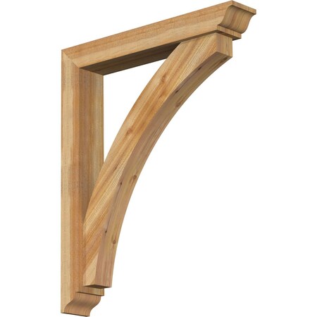 Ekena Millwork Thorton Traditional Rough Sawn Bracket w/ Offset Brace, Western Red Cedar, 6"W x 36"D x 44"H BKT0604X36X44THR01RWR
